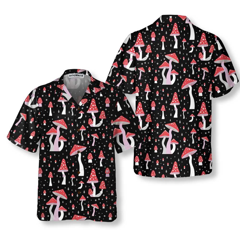 Beautiful Mushroom Hawaiian Shirt Unique Mushroom Shirt Mushroom Print Shirt Aloha Shirt For Men and Women