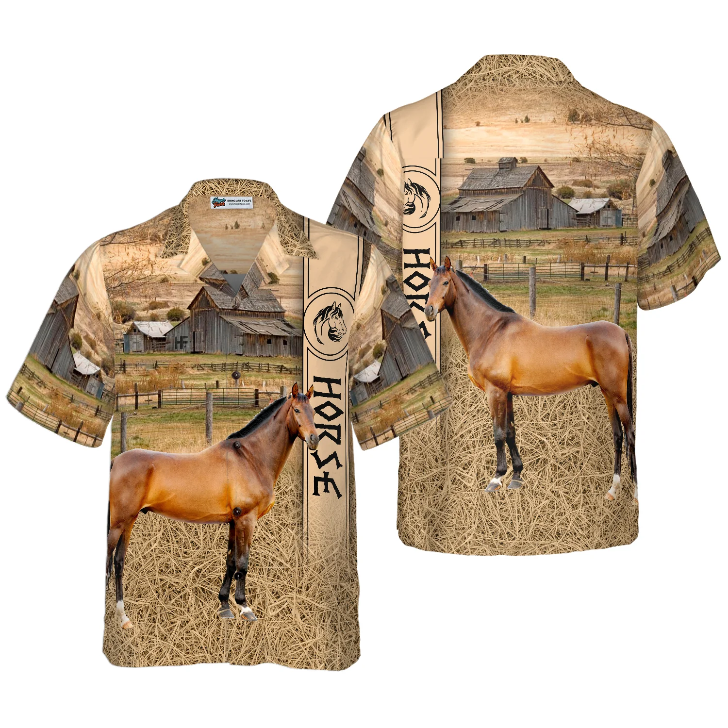 Horse On The Farm Hawaiian Shirt Aloha Shirt For Men and Women