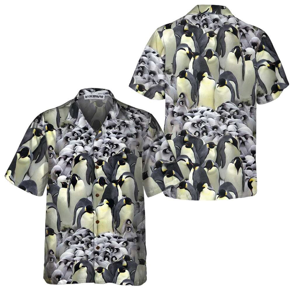 Penguin 3D Printed Hawaiian Shirt Cool Penguin Shirt Penguin Themed Gift Idea Aloha Shirt For Men and Women