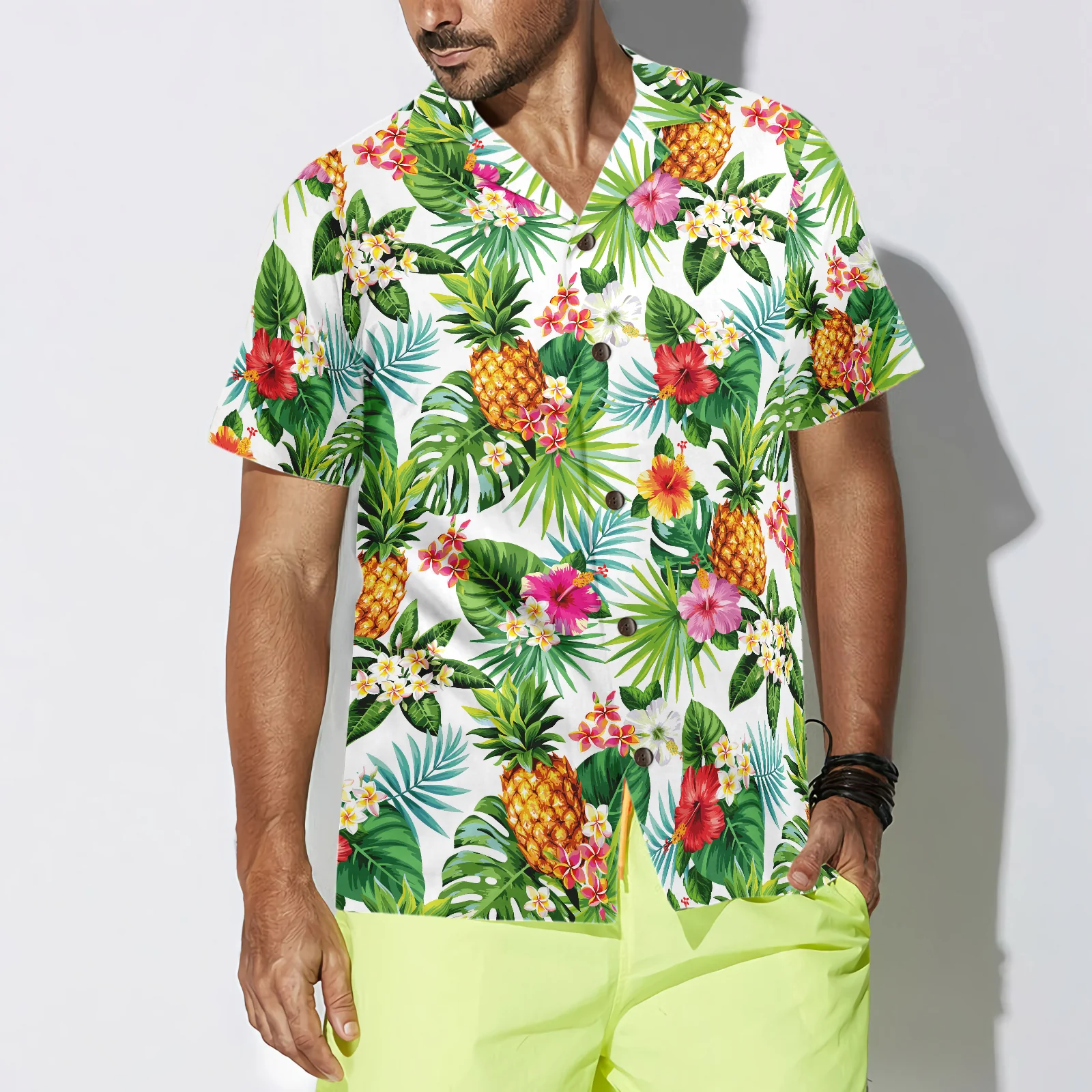 Pineapple Tropical Hawaiian Shirt Aloha Shirt For Men and Women