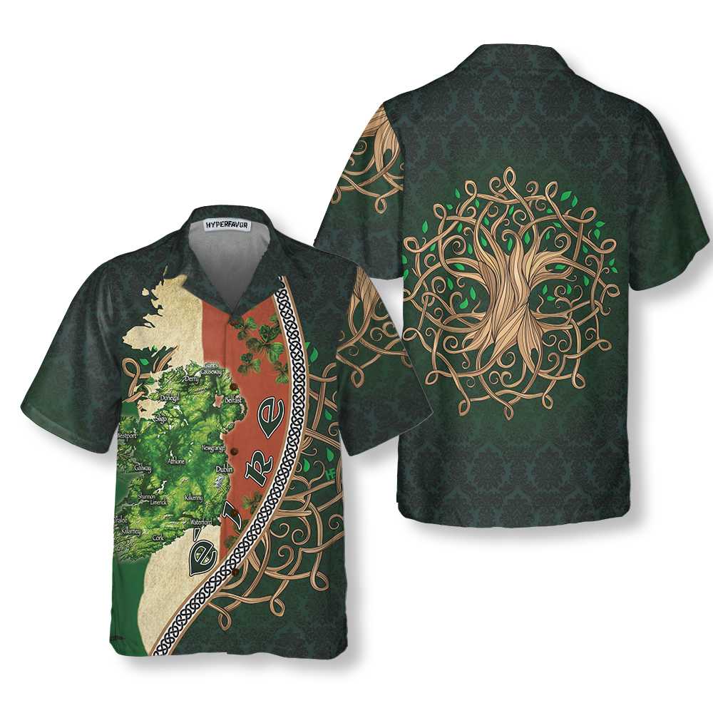 Ireland Map Happy Saint Patricks Day Hawaiian Shirt St Patricks Day Shirt Cool St Patricks Day Gift Aloha Shirt For Men and Women