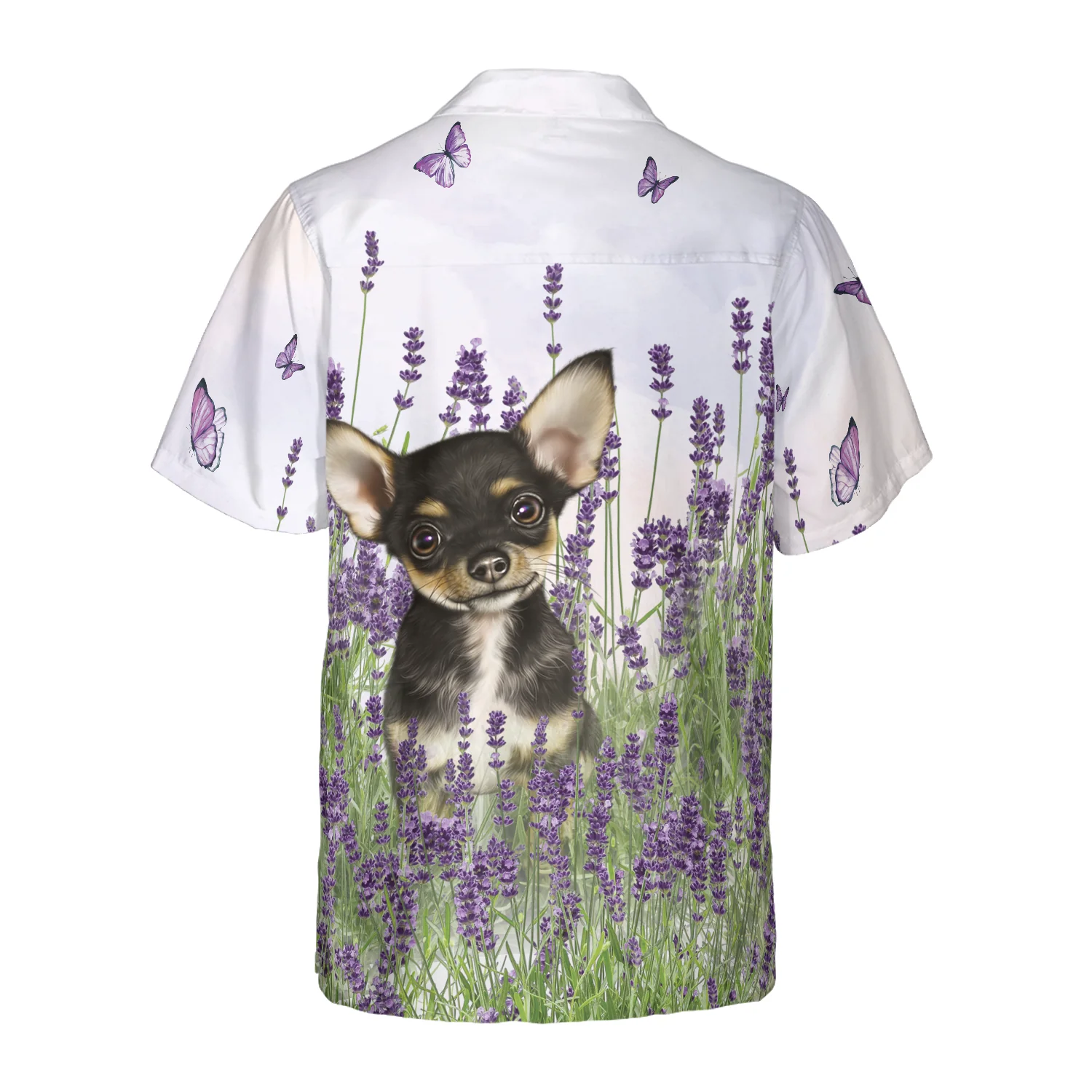 Chihuahua Lavender Hawaiian Shirt Aloha Shirt For Men and Women