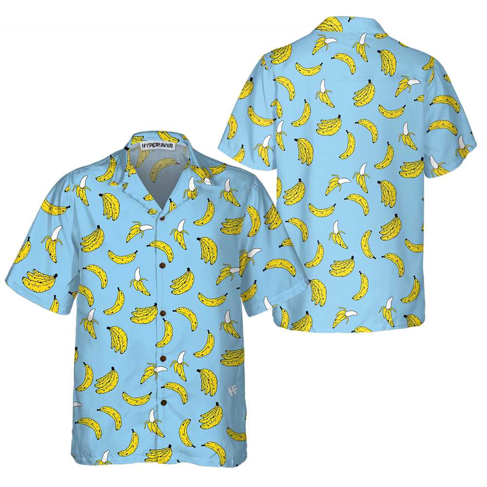 Summer Banana Seamless Pattern Hawaiian Shirt Funny Banana Shirt For Adults Banana Pattern Shirt Aloha Shirt For Men and Women