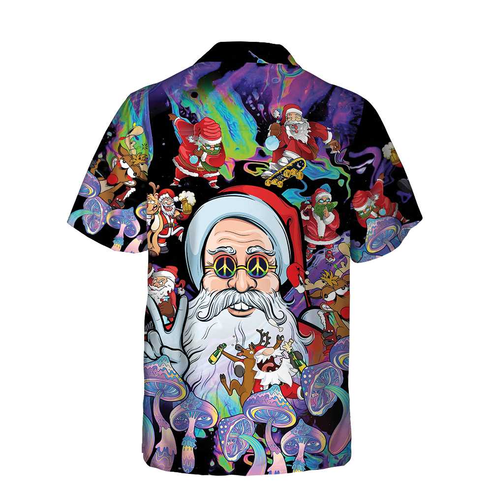 Christmas Hippie Santa Claus Hawaiian Shirt Santa Christmas Shirt Best Gift For Christmas Aloha Shirt For Men and Women