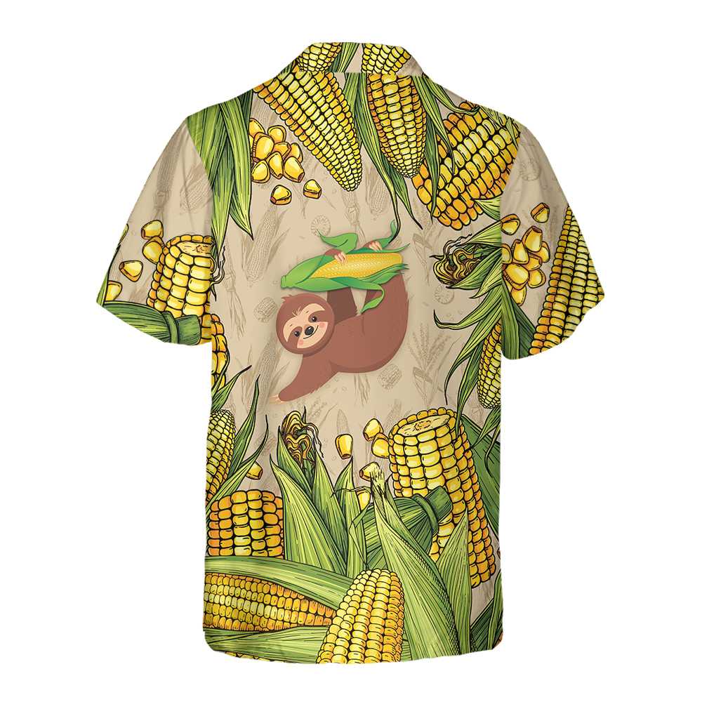 Slothcorn Hawaiian Shirt Funny Sloth And Corn Shirt Unique Corn Cop Shirt Aloha Shirt For Men and Women