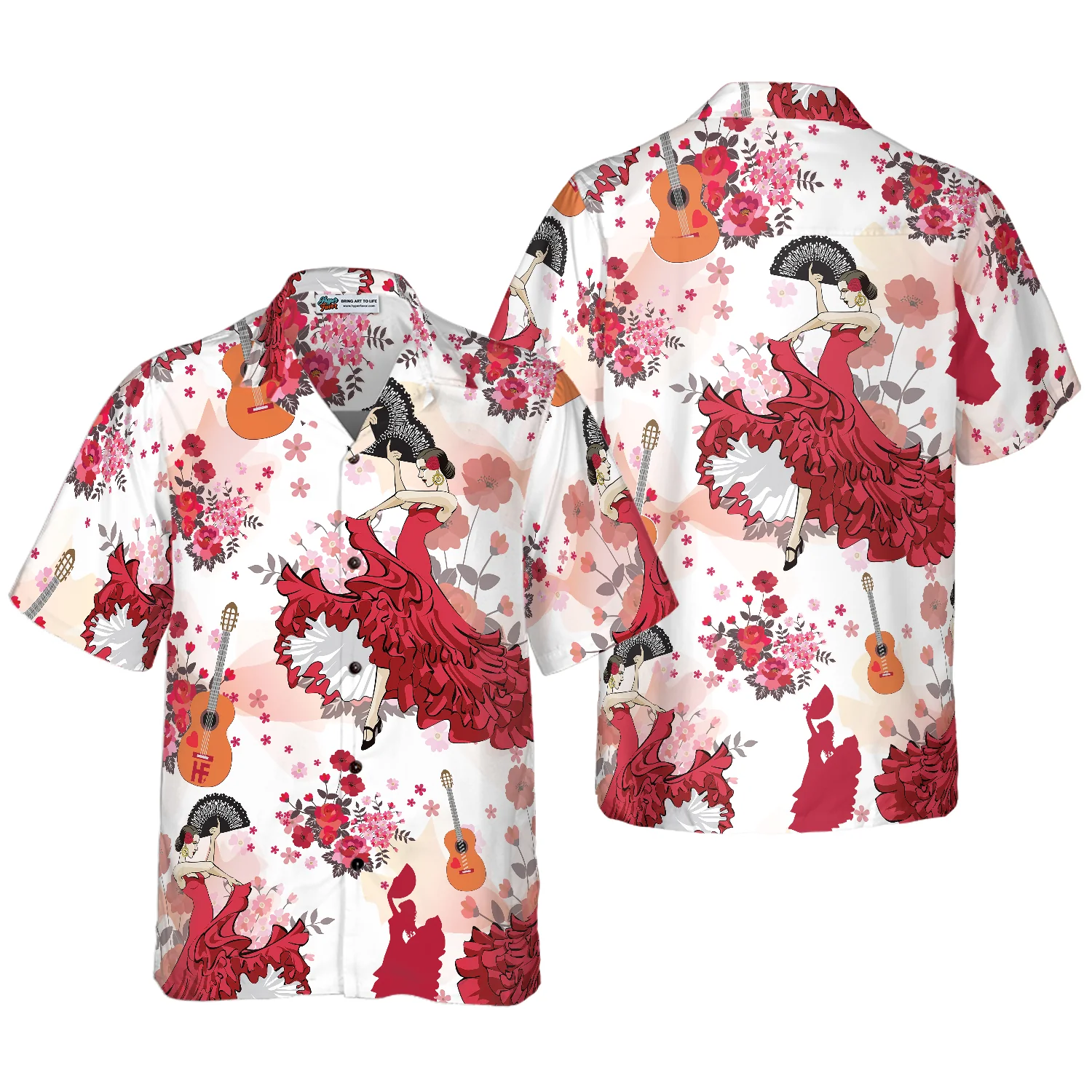 Flamenco Dancing Hawaiian Shirt Aloha Shirt For Men and Women