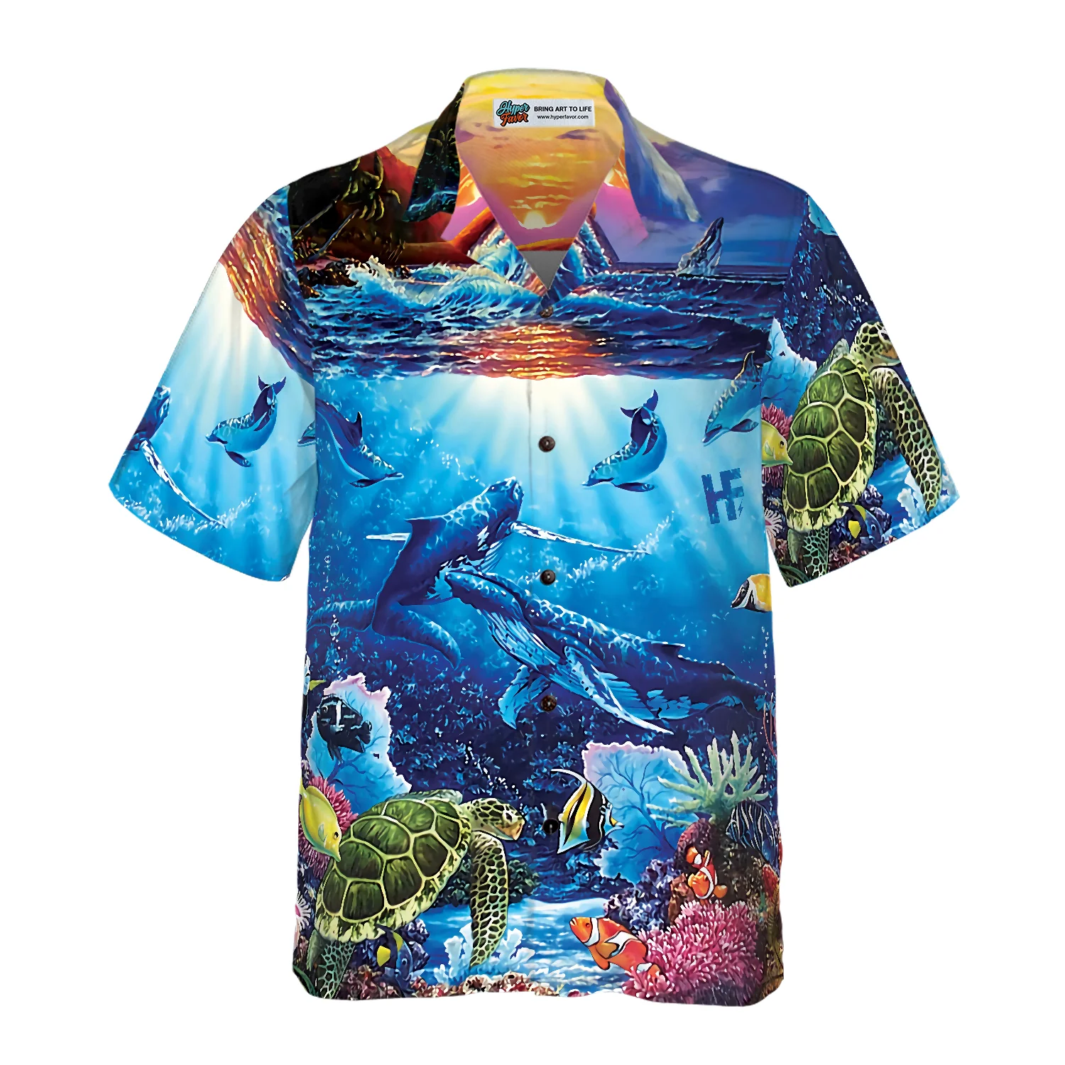 Turtle Under The Sea Hawaiian Shirt Aloha Shirt For Men and Women