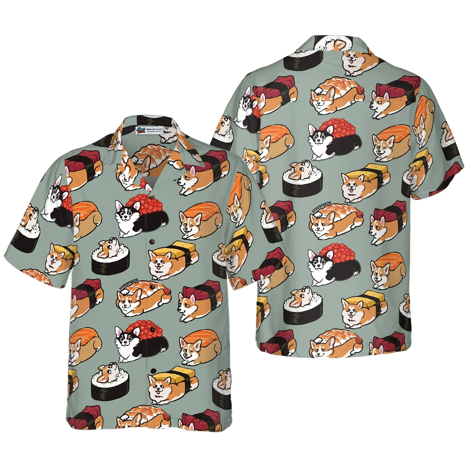 Sushi Corgi Hawaiian Shirt Best Corgi Shirt Aloha Shirt For Men and Women