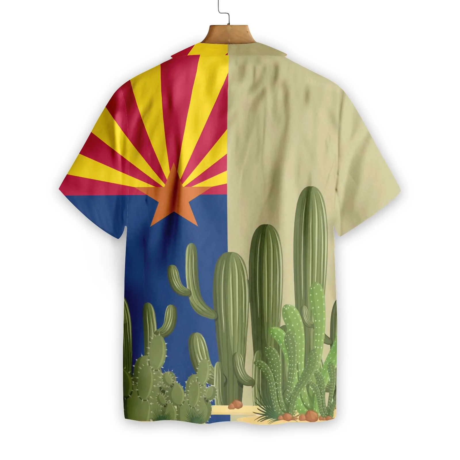 Arizona Flag Saguaro Hawaiian Shirt Aloha Shirt For Men and Women