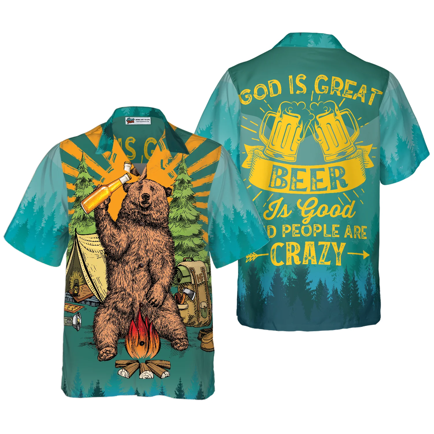 God Is Great Beer Is Good  People Are Crazy Hawaiian Shirt Aloha Shirt For Men and Women