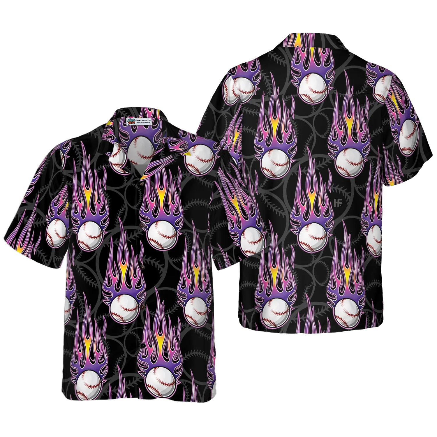 Softball With Hotrod Flame Hawaiian Shirt Aloha Shirt For Men and Women