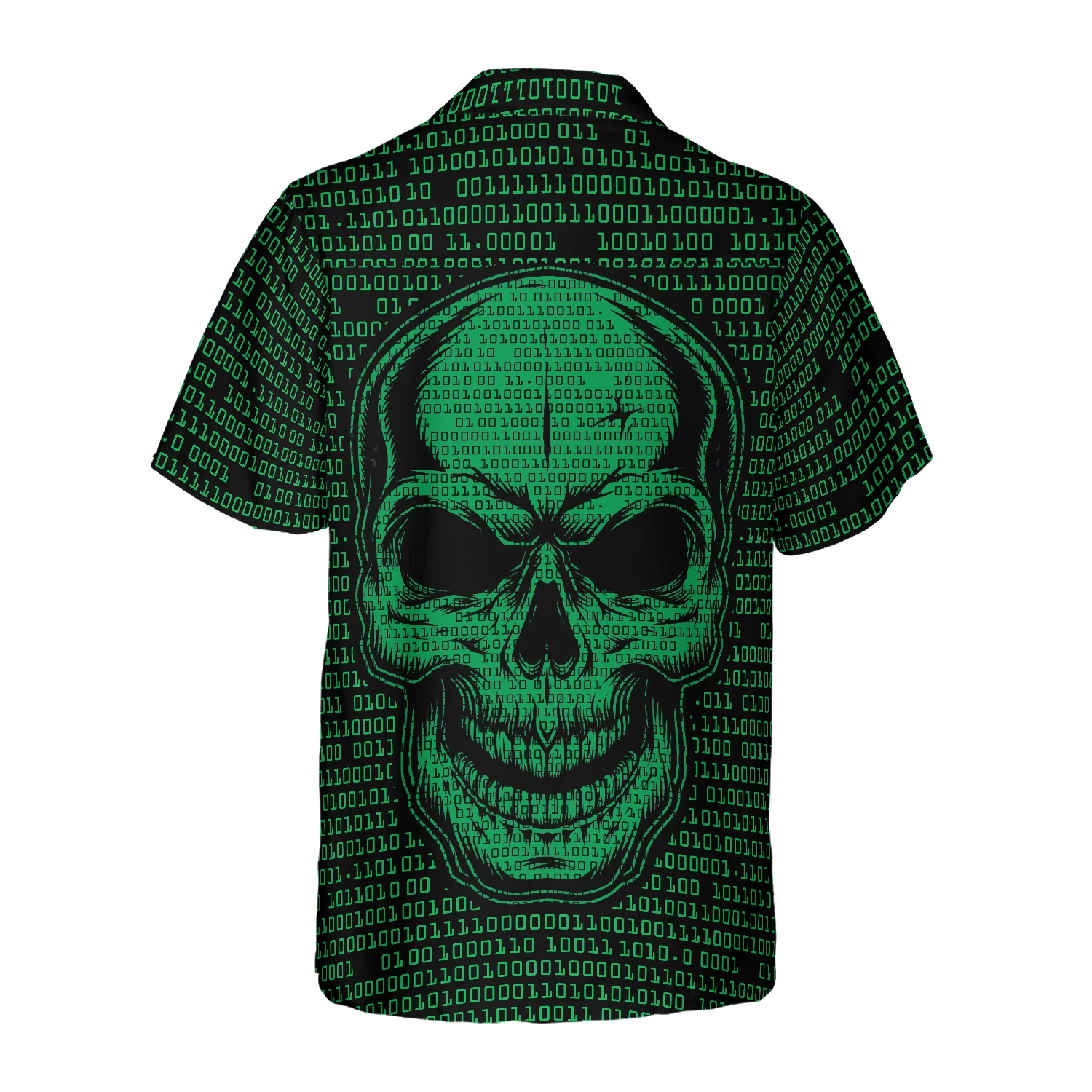 Binary Code Skull Hawaiian Shirt Aloha Shirt For Men and Women