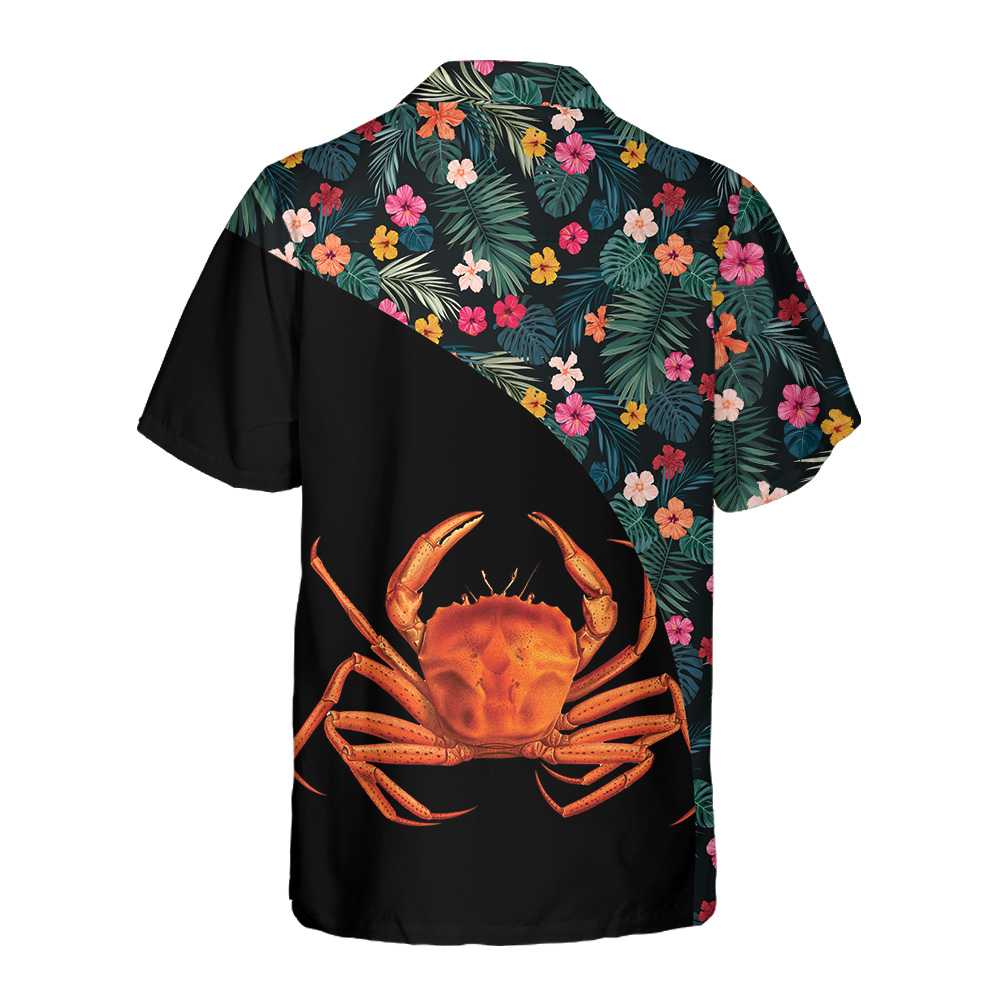 Crab  Flower Hawaiian Shirt Unique Crab Shirt Crab Print Shirt Aloha Shirt For Men and Women