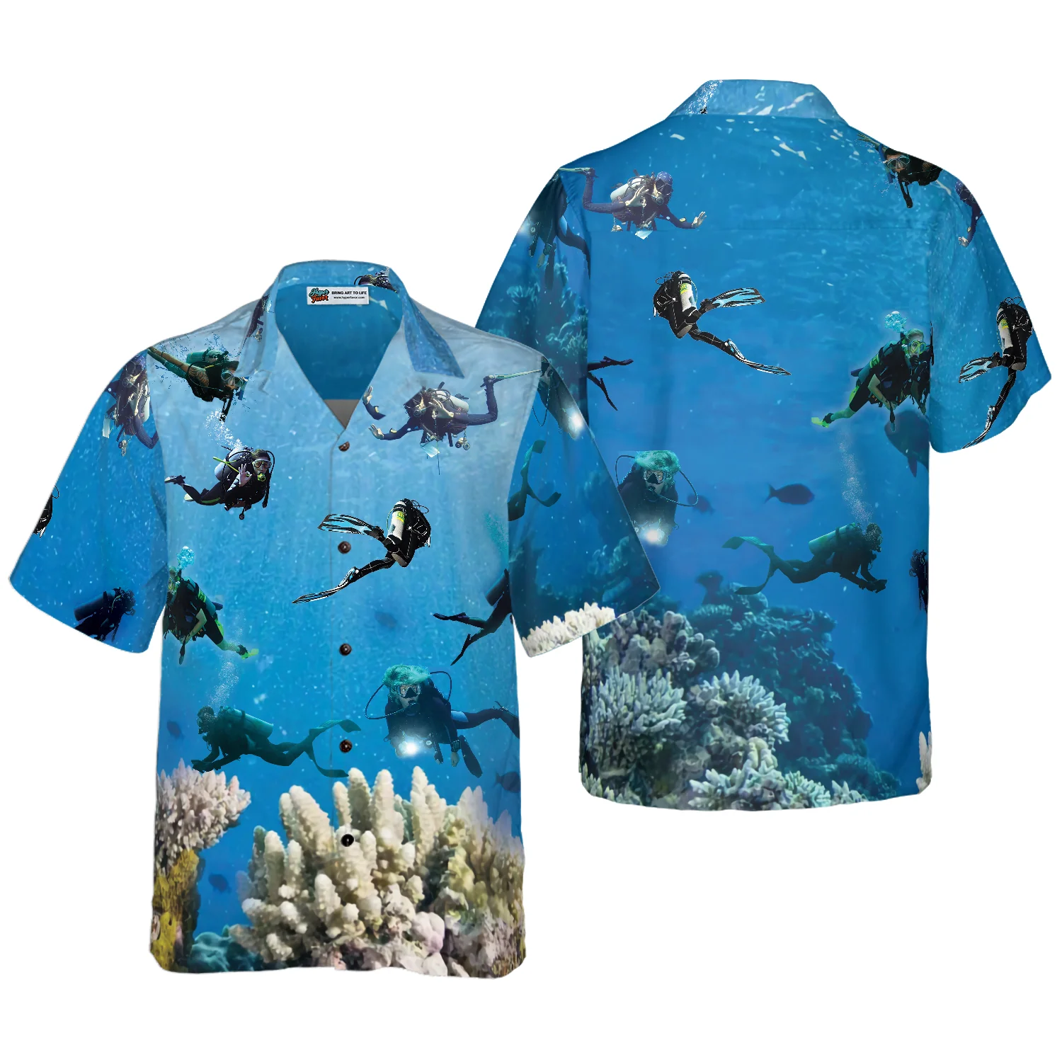 Under The Sea Scuba Diving Hawaiian Shirt Aloha Shirt For Men and Women