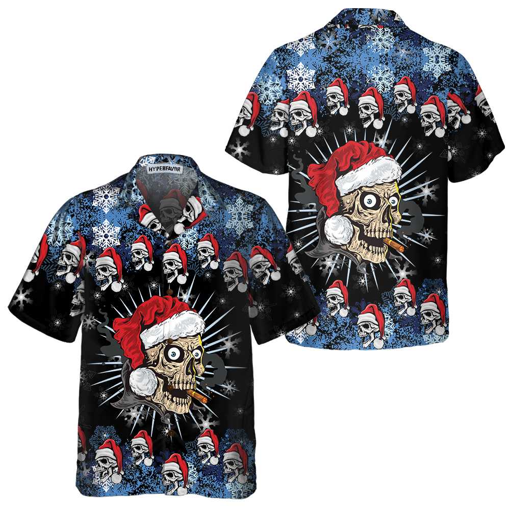 Skull Naughty Face Christmas Edition Hawaiian Shirt Christmas Skull Shirt Unique Gift For Christmas Aloha Shirt For Men and Women