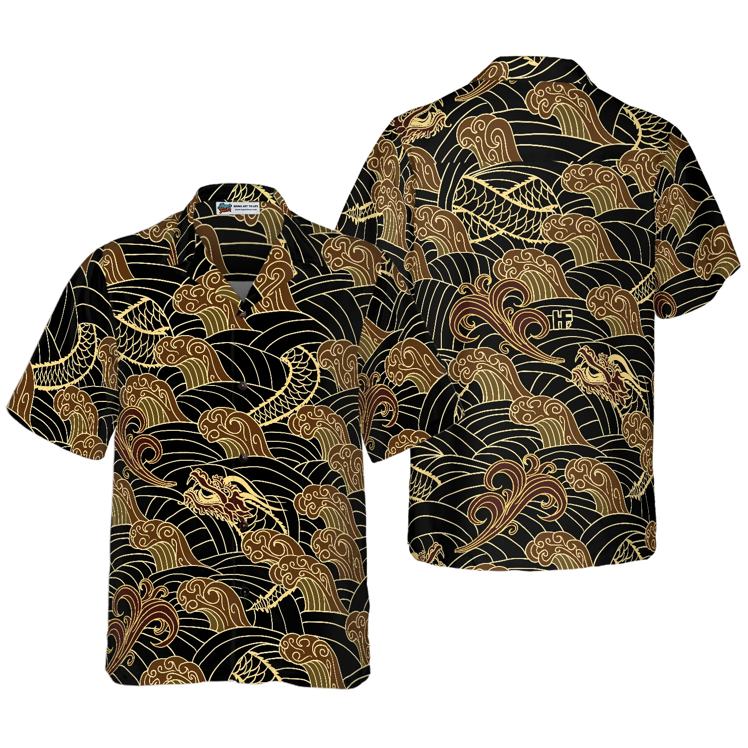 Traditional Dragon Pattern Hawaiian Shirt Aloha Shirt For Men and Women