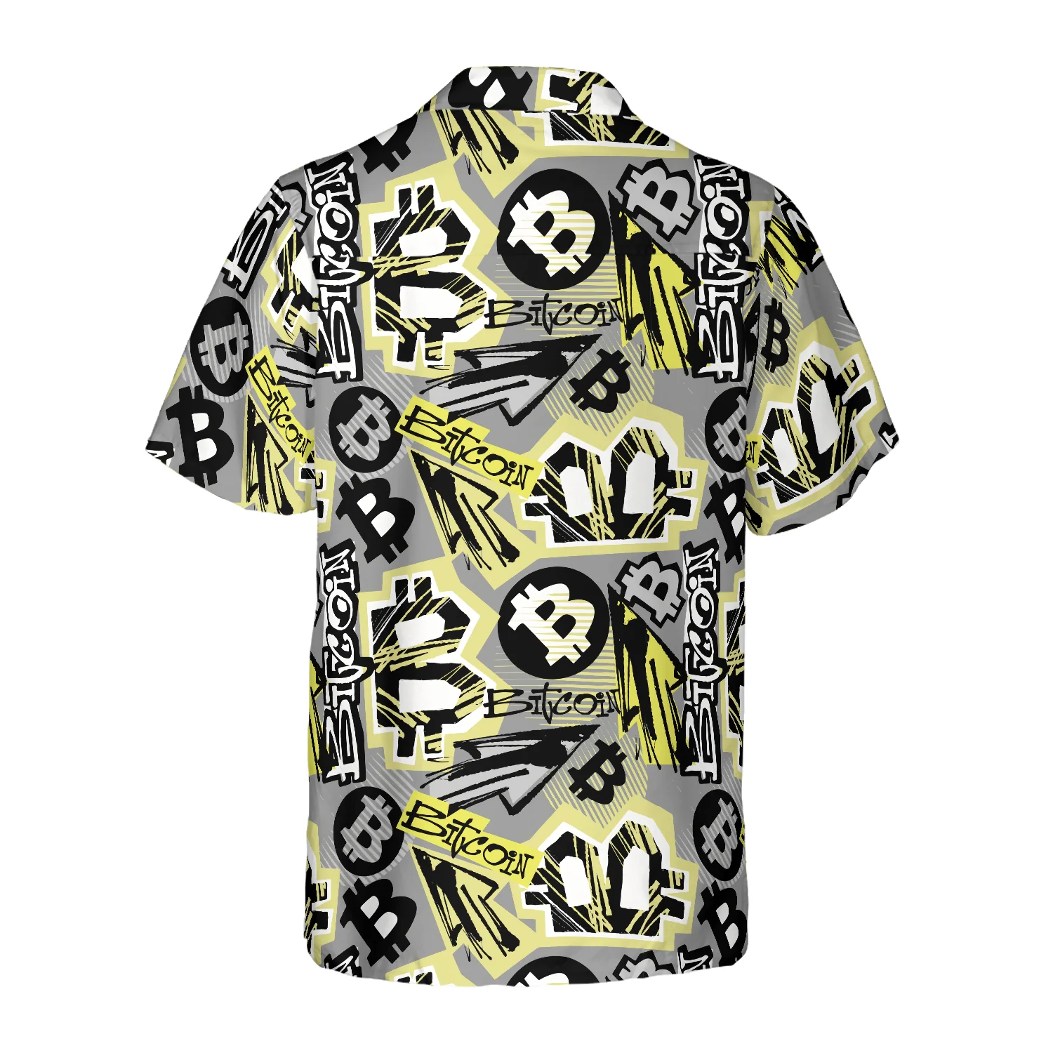 Bitcoin Doodle Funky Pattern Hawaiian Shirt Aloha Shirt For Men and Women