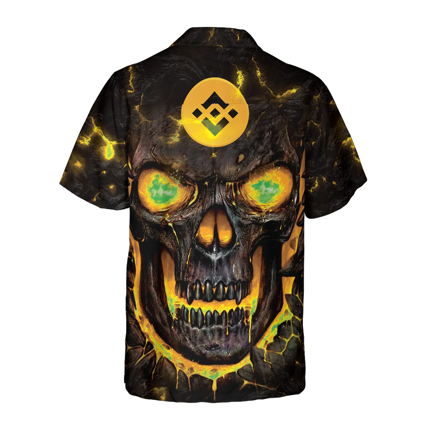 Binance Coin Skull Fire Hawaiian Shirt Aloha Shirt For Men and Women