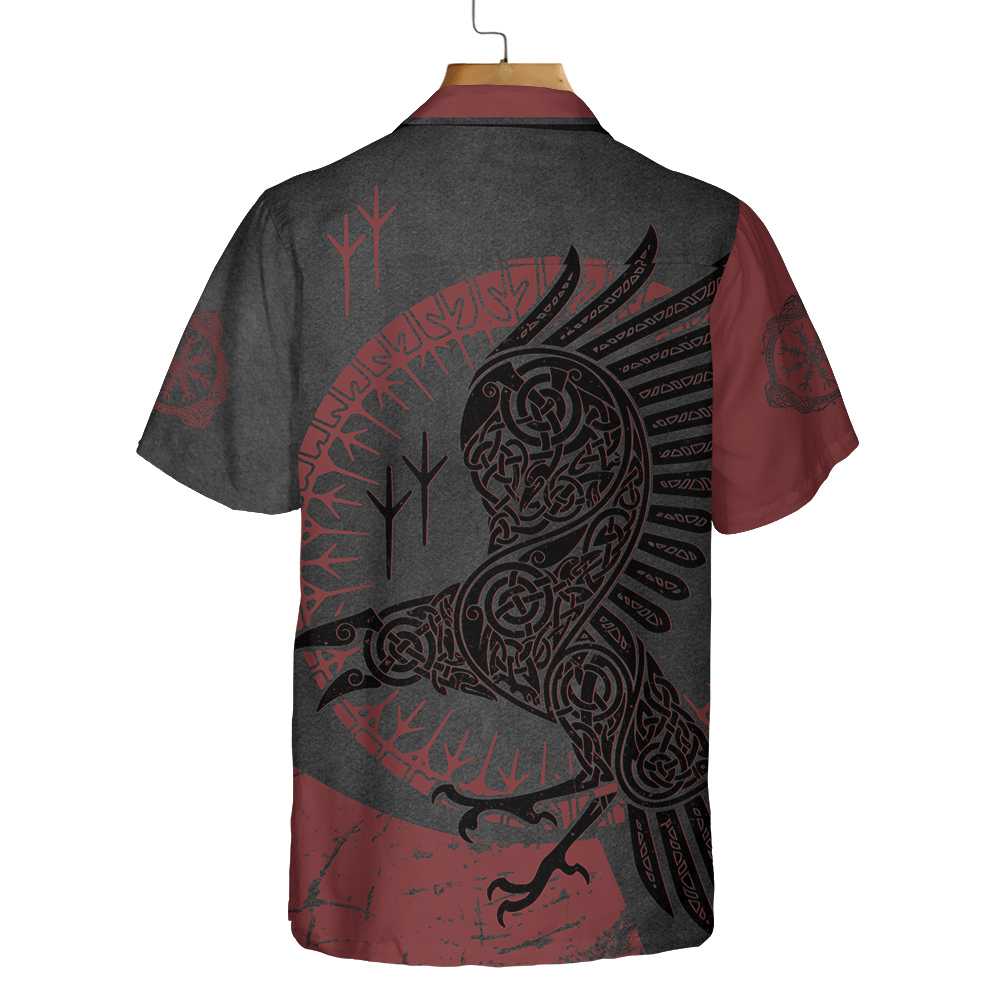 Red And Black Raven Viking Hawaiian Shirt Unique Viking Raven Shirt Aloha Shirt For Men and Women