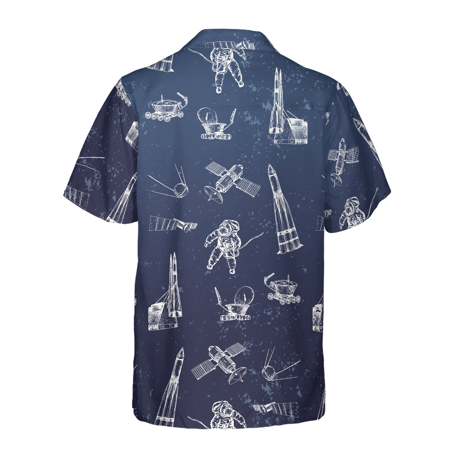 Spaceship And Spaceman Hawaiian Shirt Aloha Shirt For Men and Women