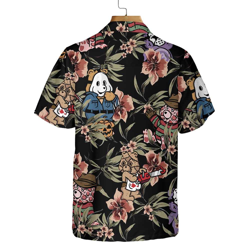 Horror Movie Characters Scare Dogs Halloween Hawaiian Shirt Funny Halloween Shirt  Women Aloha Shirt For Men and Women