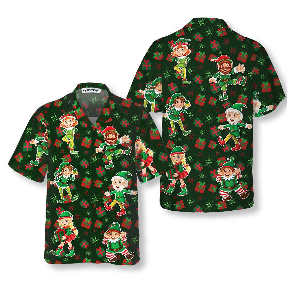 Christmas Elf Party Hawaiian Shirt Funny Elf Christmas Shirt Best Xmas Gift Idea Aloha Shirt For Men and Women