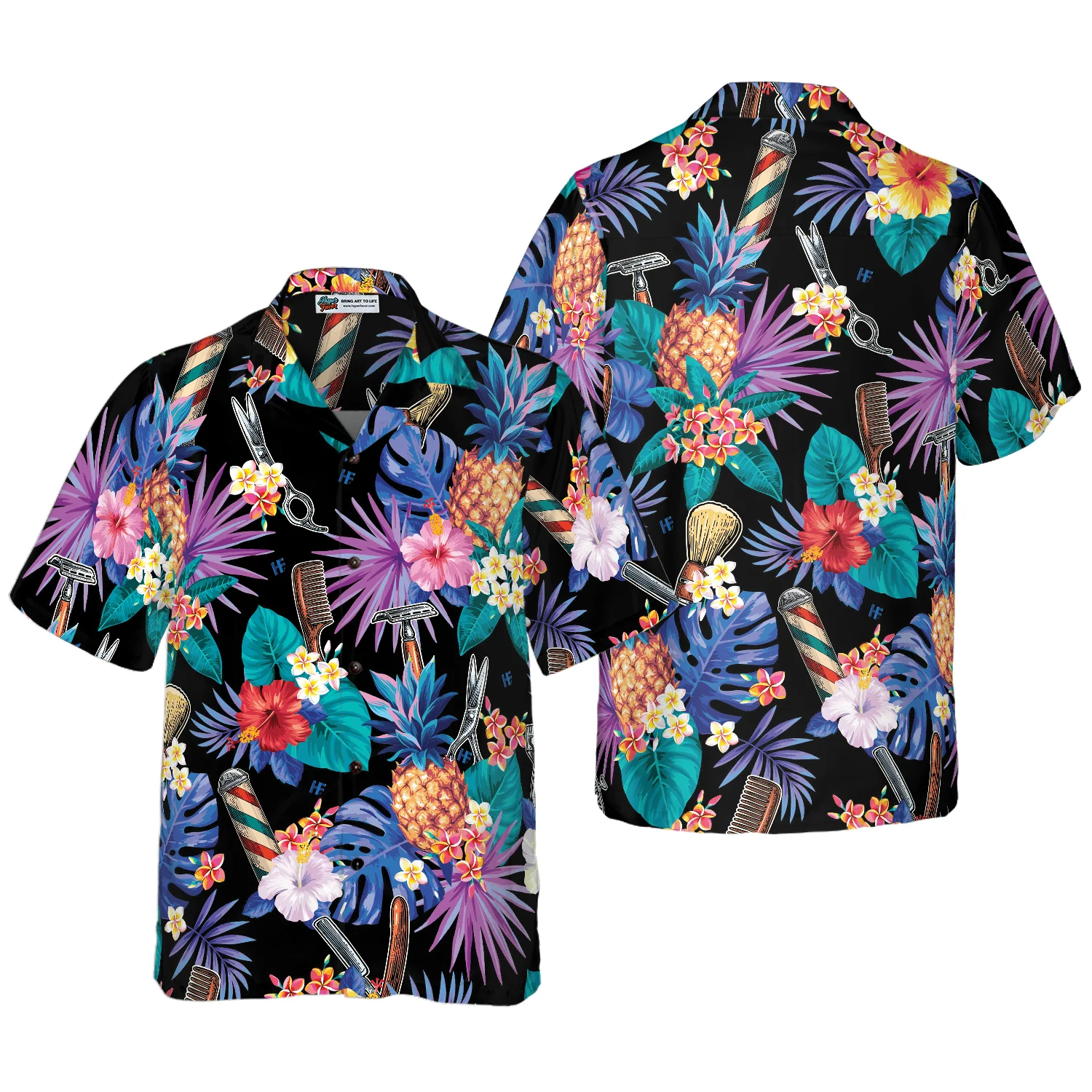 Barber Tools  The Tropical Leaves Hawaiian Shirt Aloha Shirt For Men and Women