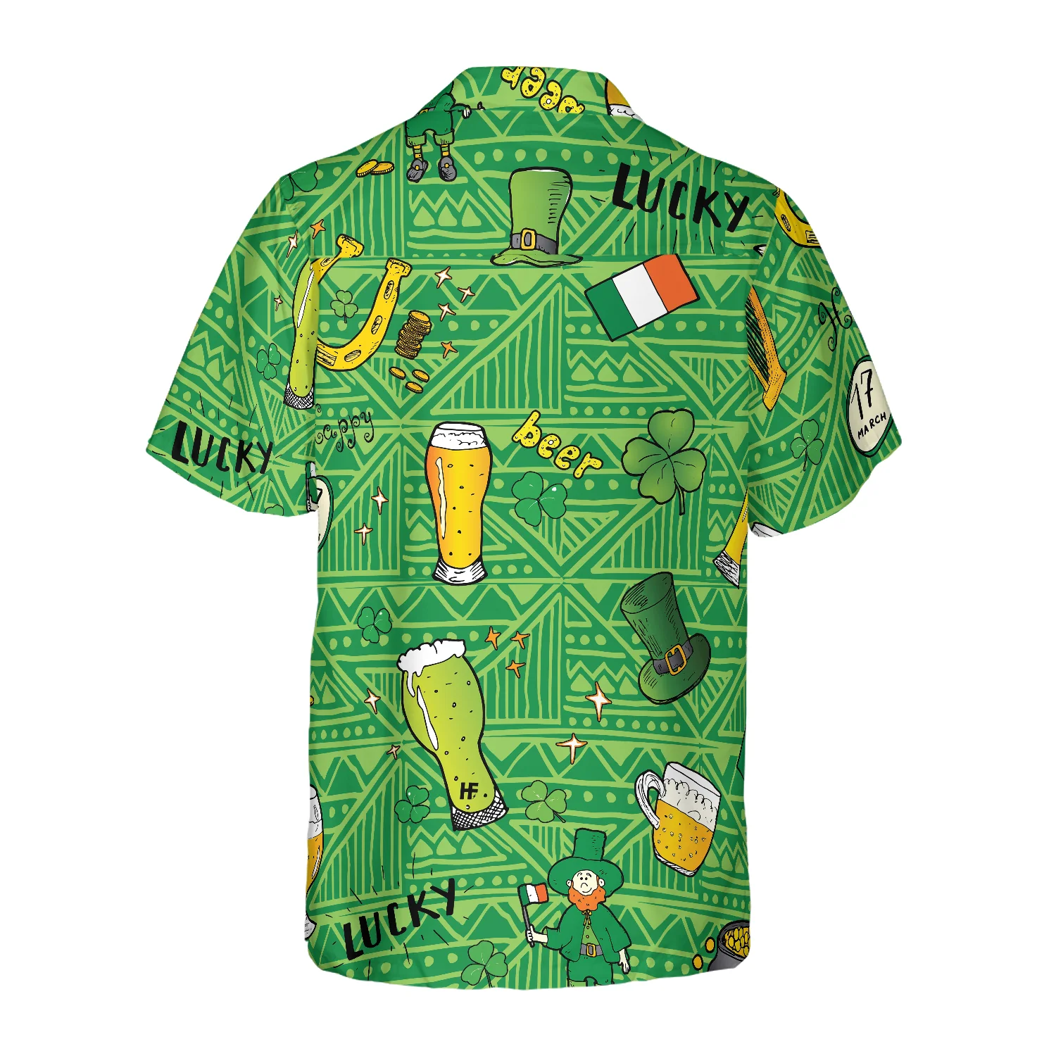 Ireland Pattern Happy Saint Patricks Day Hawaiian Shirt Aloha Shirt For Men and Women