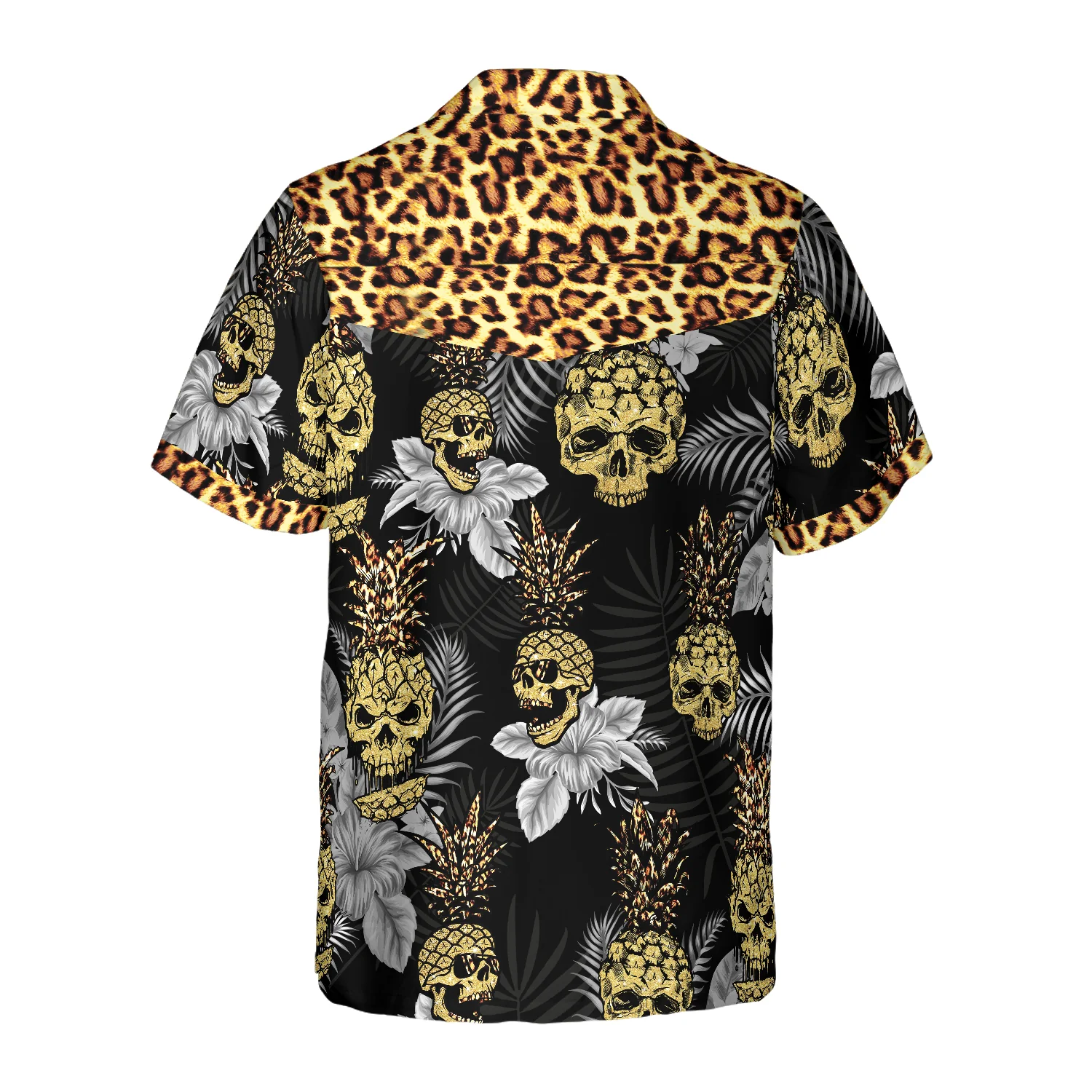 Pine Apple Skull Leopard Tropical Hawaiian Shirt Aloha Shirt For Men and Women