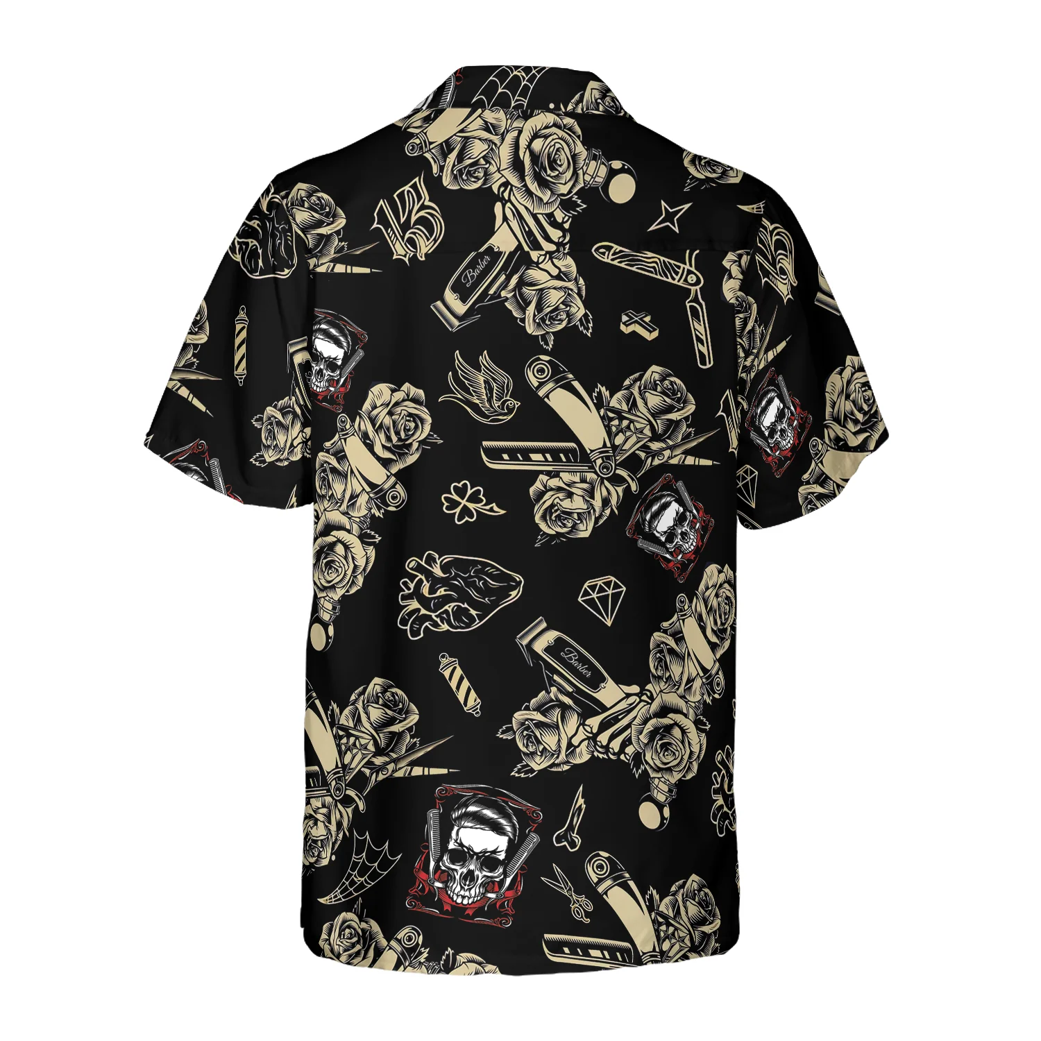 Barber Shop Skull Hawaiian Shirt Aloha Shirt For Men and Women