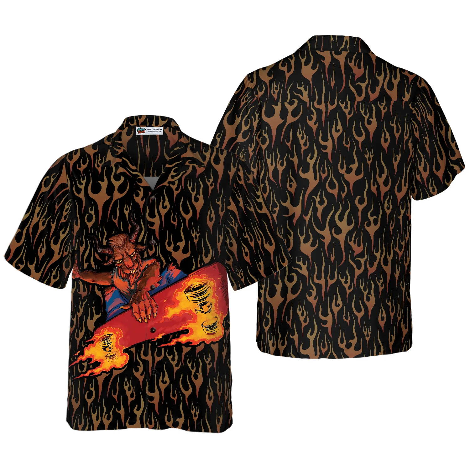 Skating Satan Gothic Hawaiian Shirt Goth Hawaiian Shirt Aloha Shirt For Men and Women