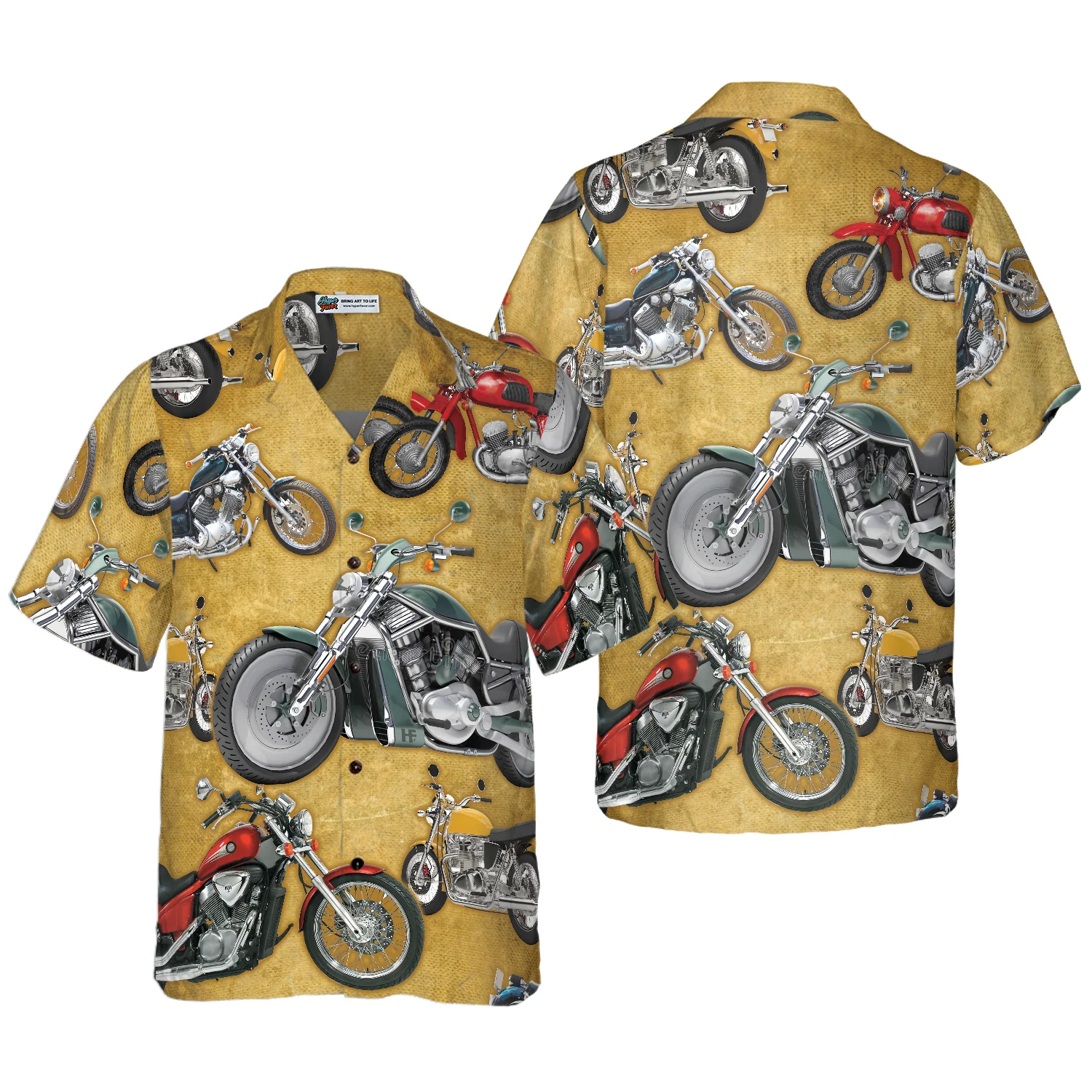 Vintage Motorcycle Hawaiian Shirt Aloha Shirt For Men and Women