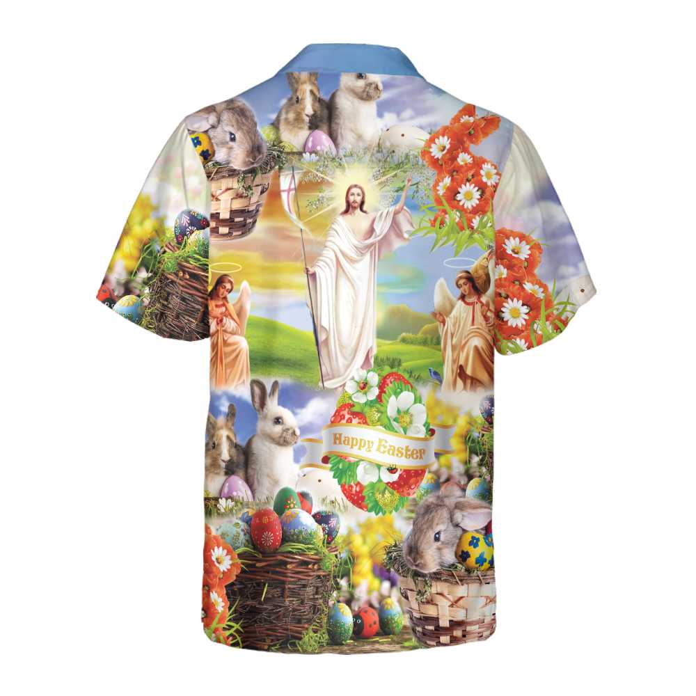 Jesus Easter Hawaiian Shirt Button Up Easter  Women Easter Gift Idea Aloha Shirt For Men and Women