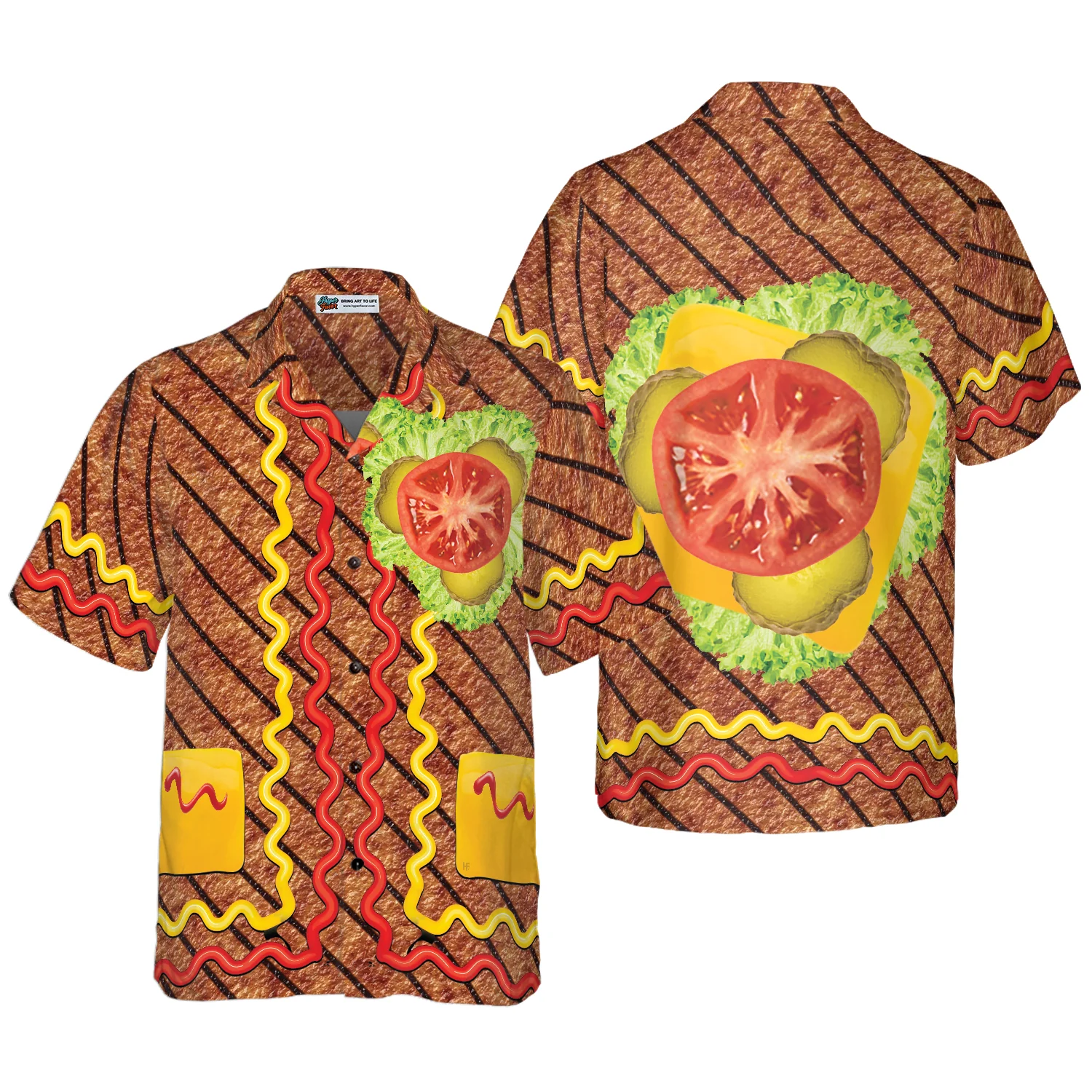 Halloween Burger Costume Shirt Hawaiian Shirt Aloha Shirt For Men and Women