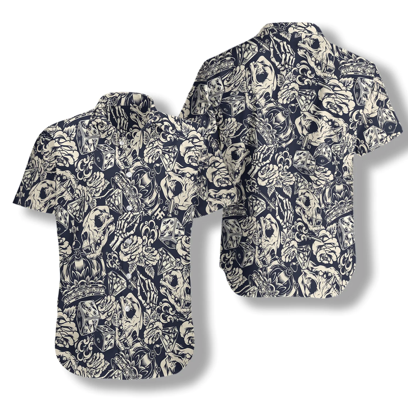 Apes Skull Seamless Pattern Hawaiian Shirt Aloha Shirt For Men and Women