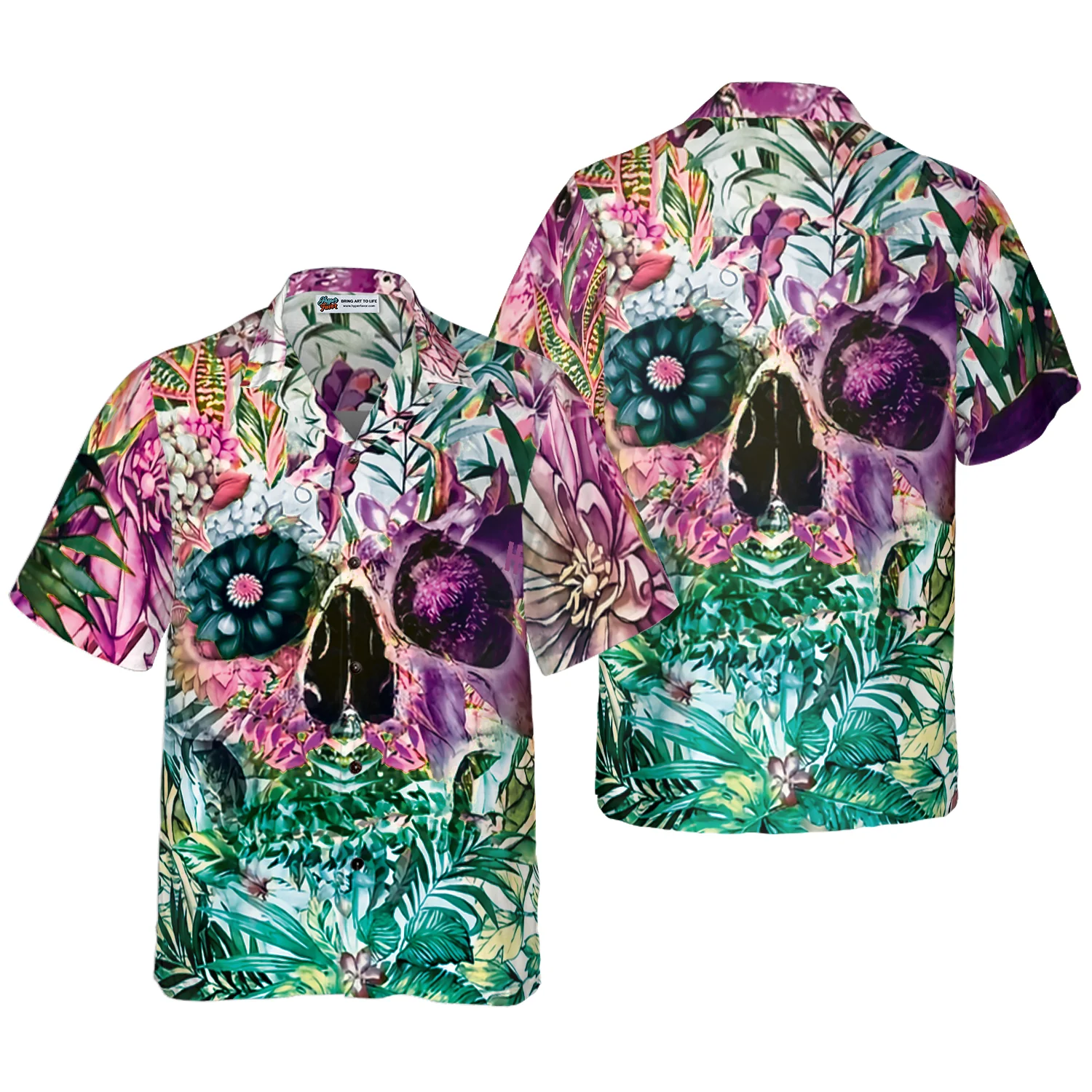 Summer Tropical Skull Pattern Hawaiian Shirt Aloha Shirt For Men and Women