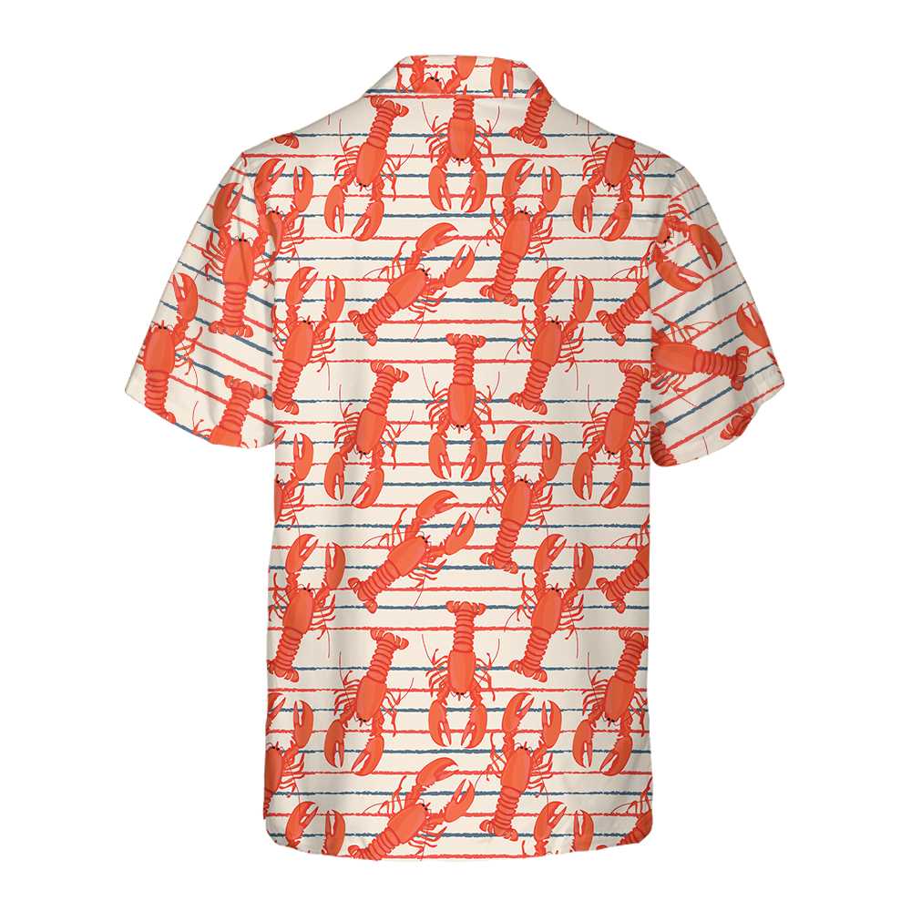 Retro Lobster Hawaiian Shirt Funny Lobster Shirt For Adults Lobster Print Shirt Aloha Shirt For Men and Women