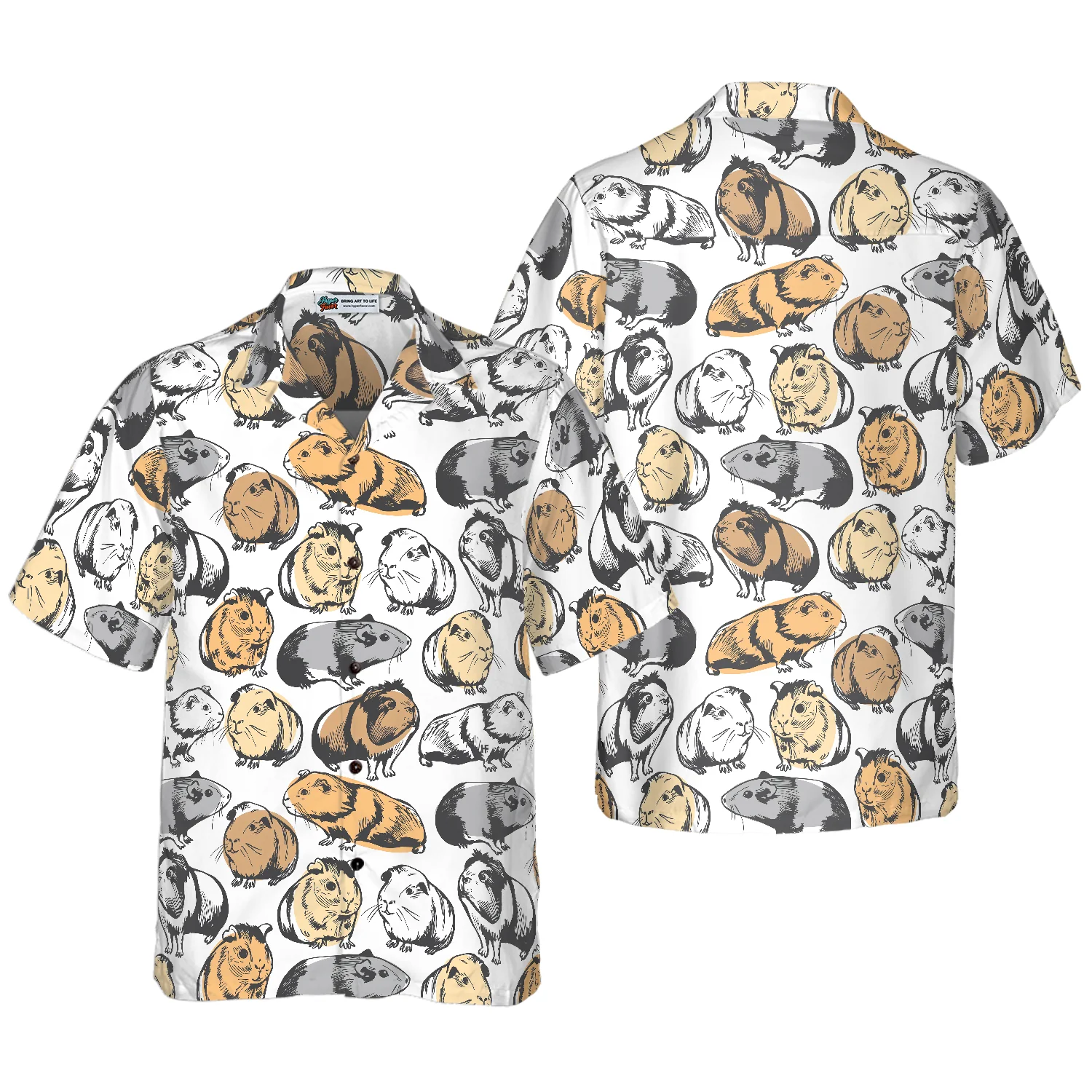 Guinea Pig Seamless Pattern Hawaiian Shirt Aloha Shirt For Men and Women