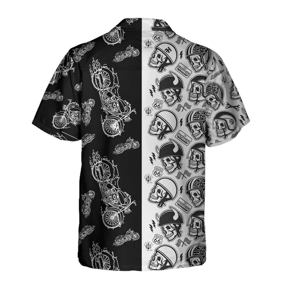 Motorcycles With Skulls And Helmet Motorcycle Hawaiian Shirt Aloha Shirt For Men and Women