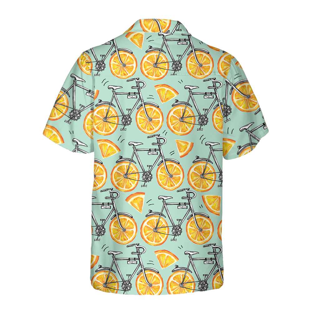 I Love Cycling And Orange Hawaiian Shirt Bicycle Shirt  Women Best Gift For Bikers Aloha Shirt For Men and Women