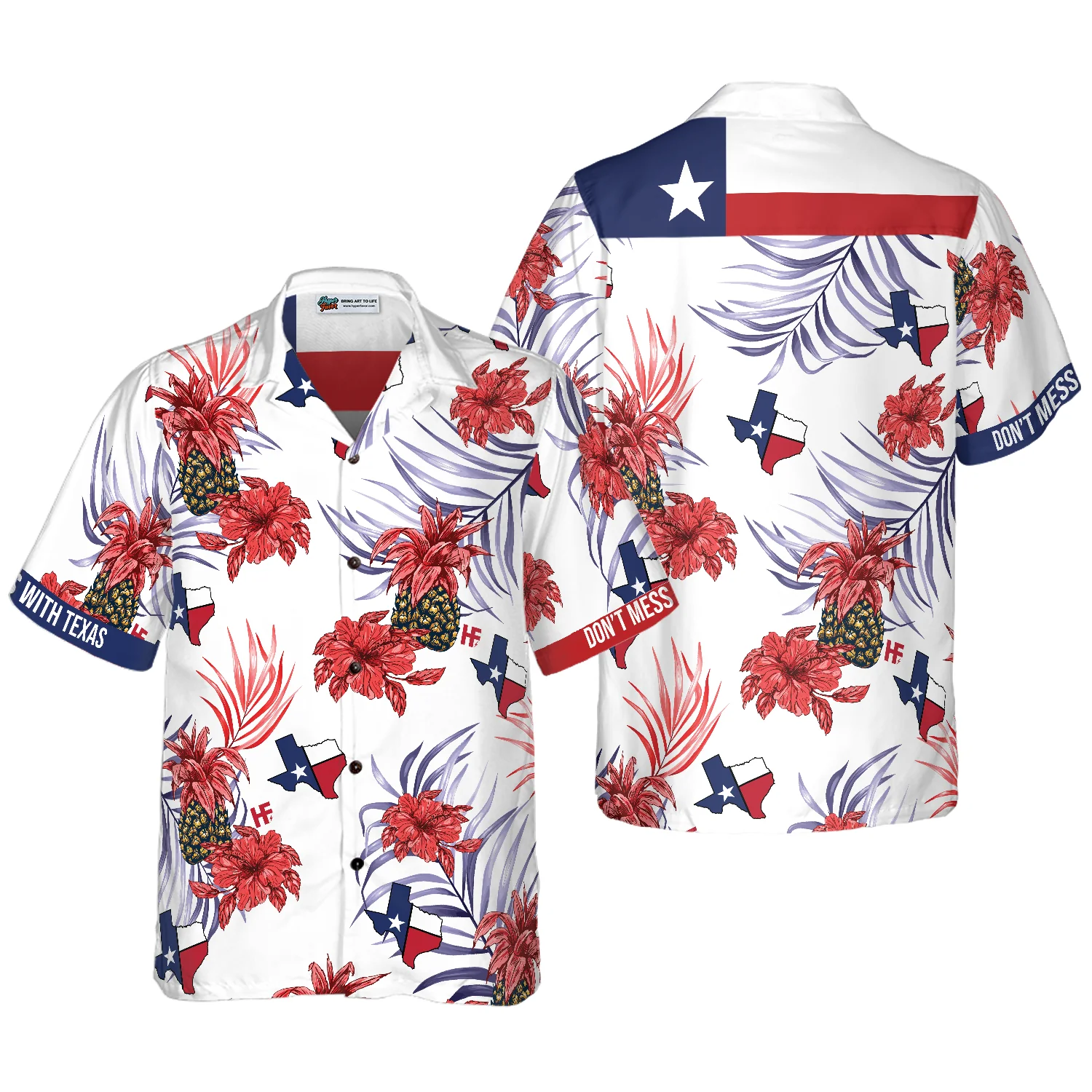 Pineapple Texas Pround Hawaiian Shirt Aloha Shirt For Men and Women