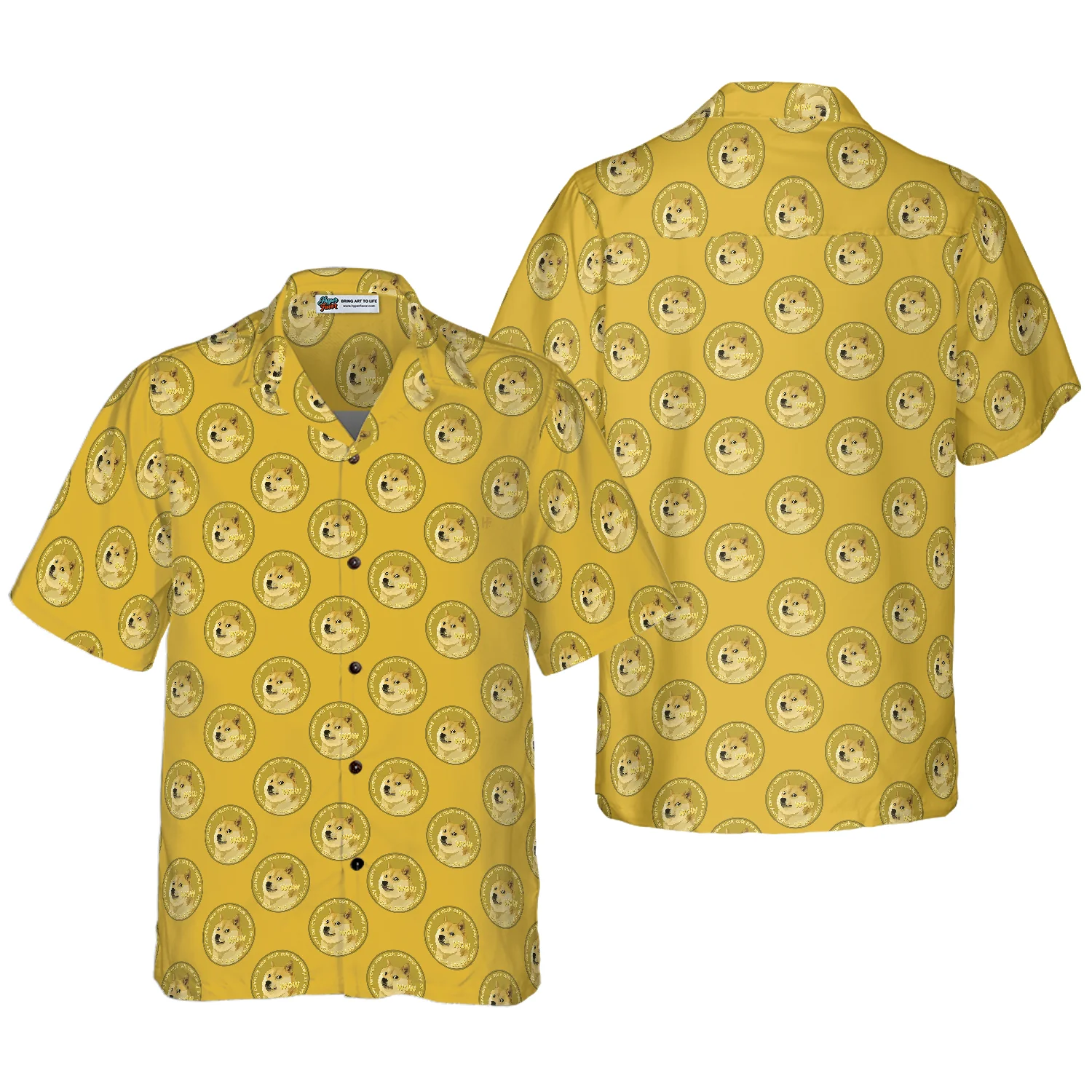 Wow Much Coin Dogecoin Hawaiian Shirt Aloha Shirt For Men and Women