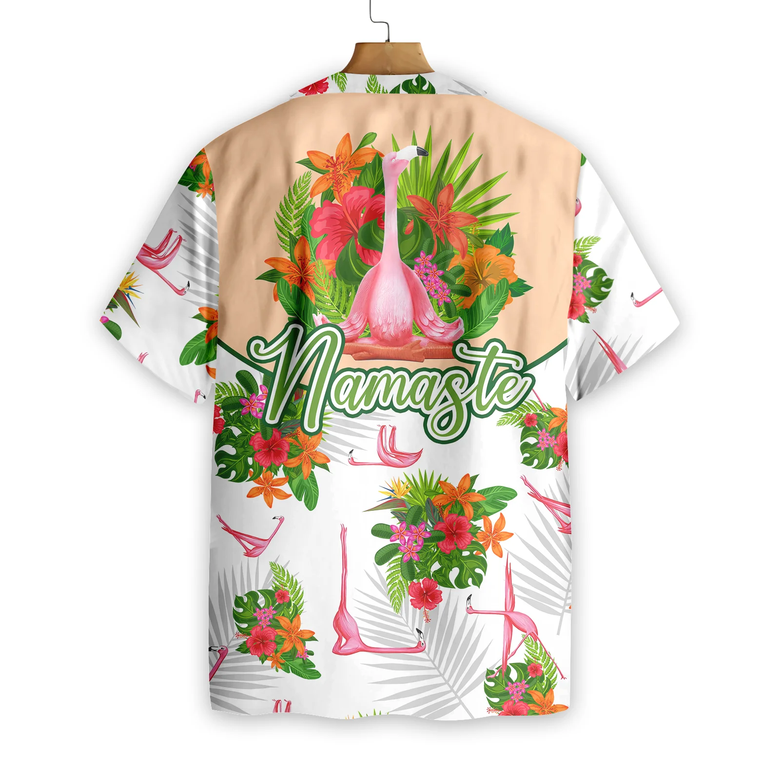 Tropical Workout Yoga Flamingo Namaste Hawaiian Shirt Aloha Shirt For Men and Women