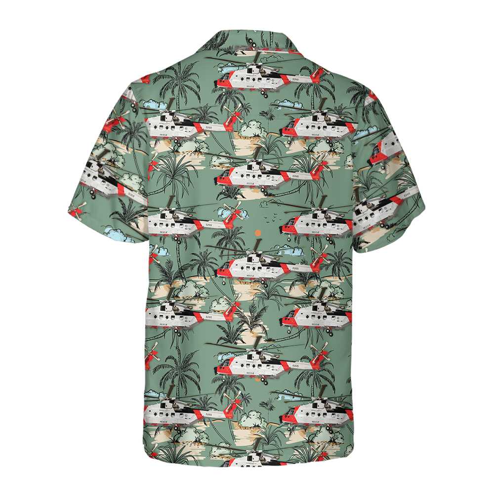 Rescue Helicopter Seamless Pattern Hawaiian Shirt Tropical Helicopter Shirt Aloha Shirt For Men and Women