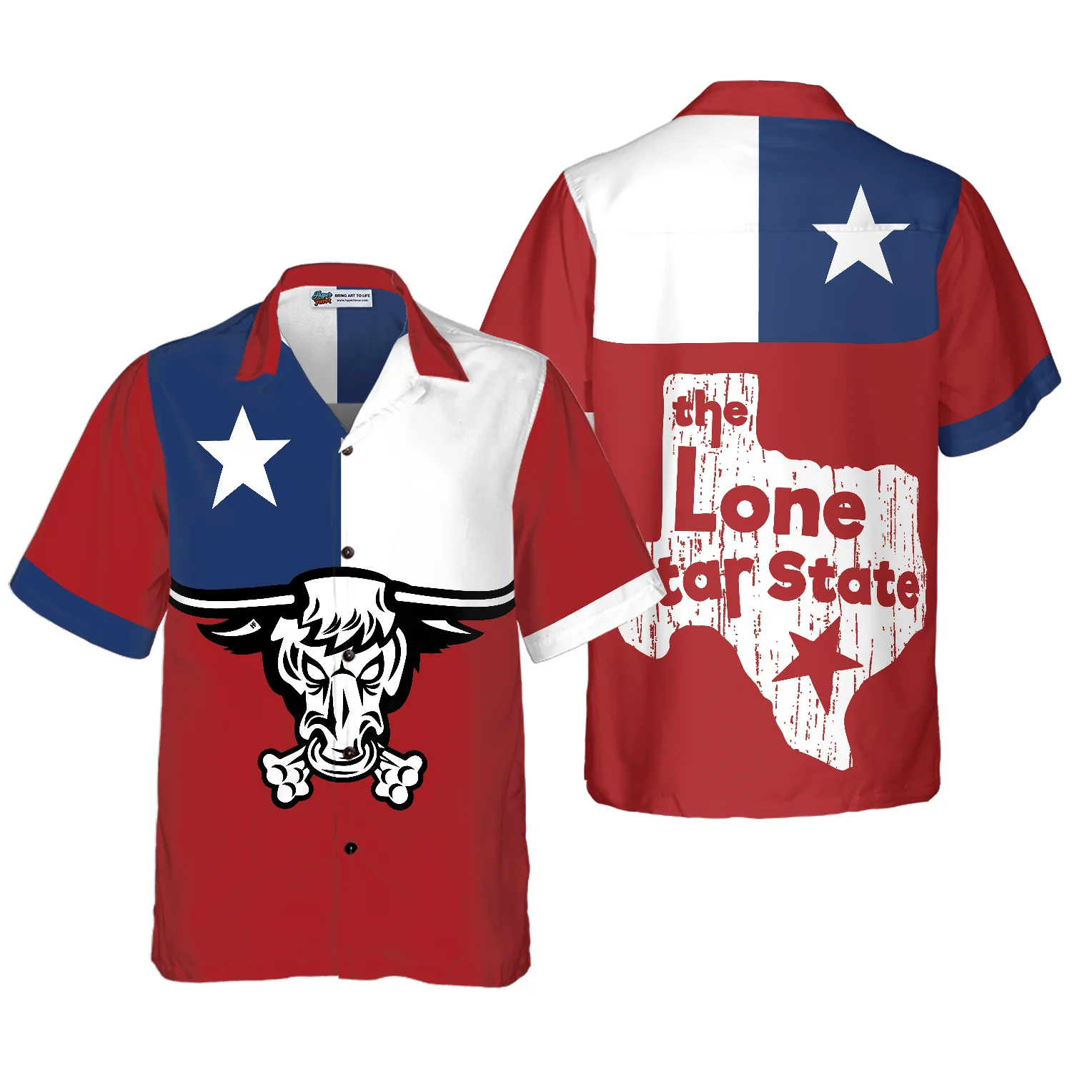 Texas Longhorns Hawaiian Shirt The Lone Star State Of Texas Flag Shirt Texas Home Shirt Aloha Shirt For Men and Women