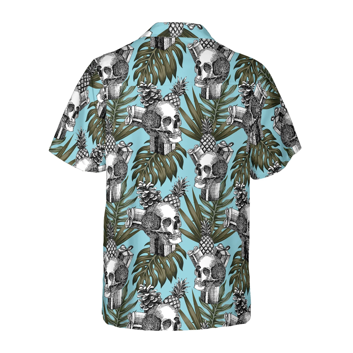 Skull Gift Pine Apple Cone Tropical Hawaiian Shirt Aloha Shirt For Men and Women
