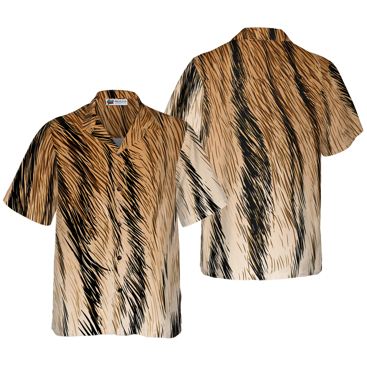 Tiger Fur Strip Pattern Hawaiian Shirt Aloha Shirt For Men and Women