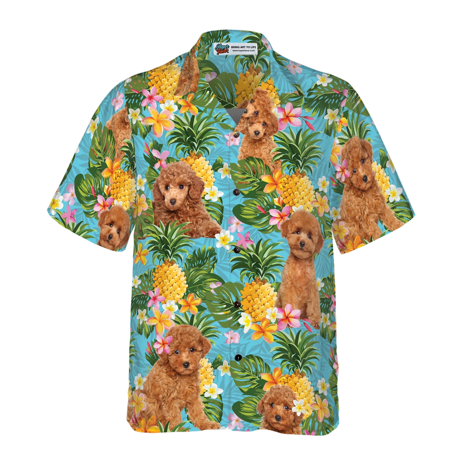 Pineapple Poodles Lover Hawaiian Shirt Aloha Shirt For Men and Women