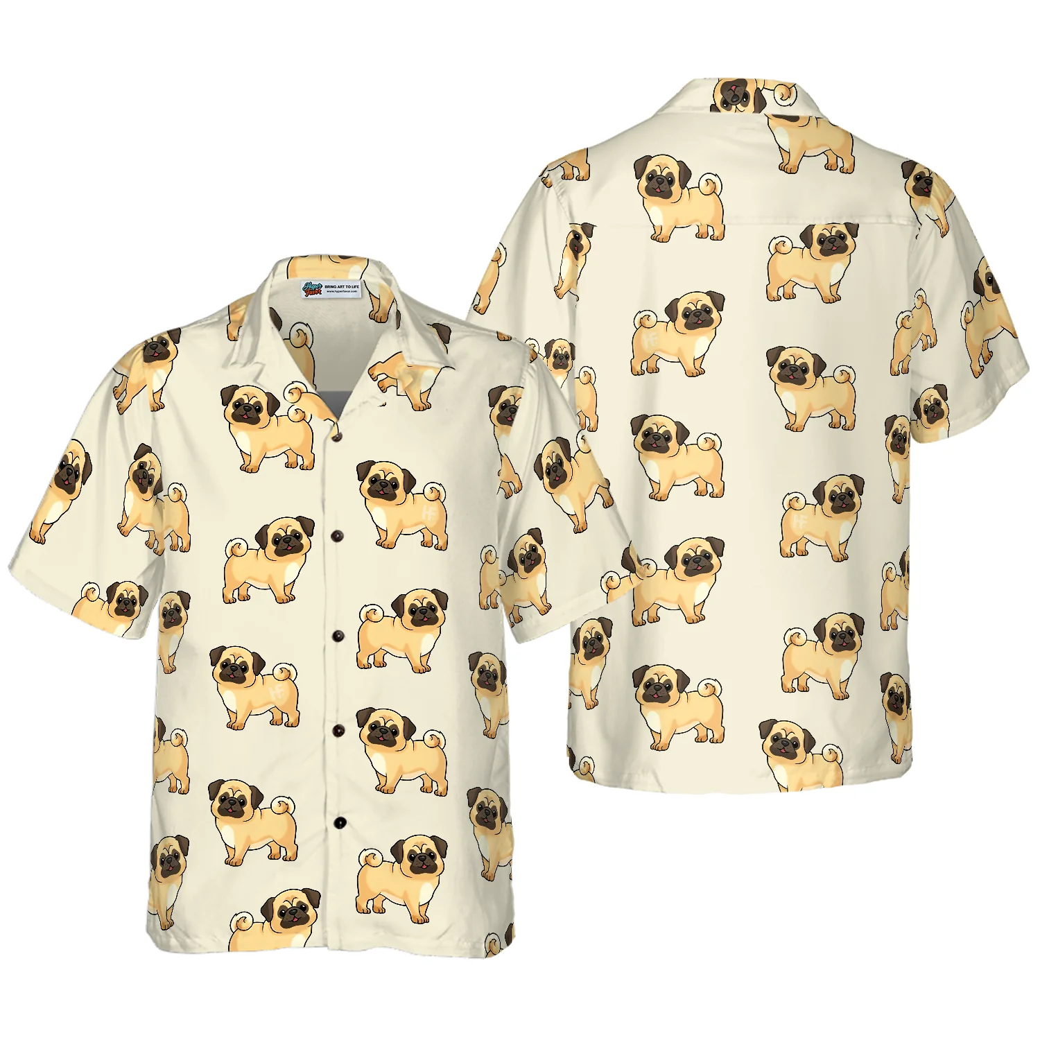 Cute Pugs For You Hawaiian Shirt Aloha Shirt For Men and Women