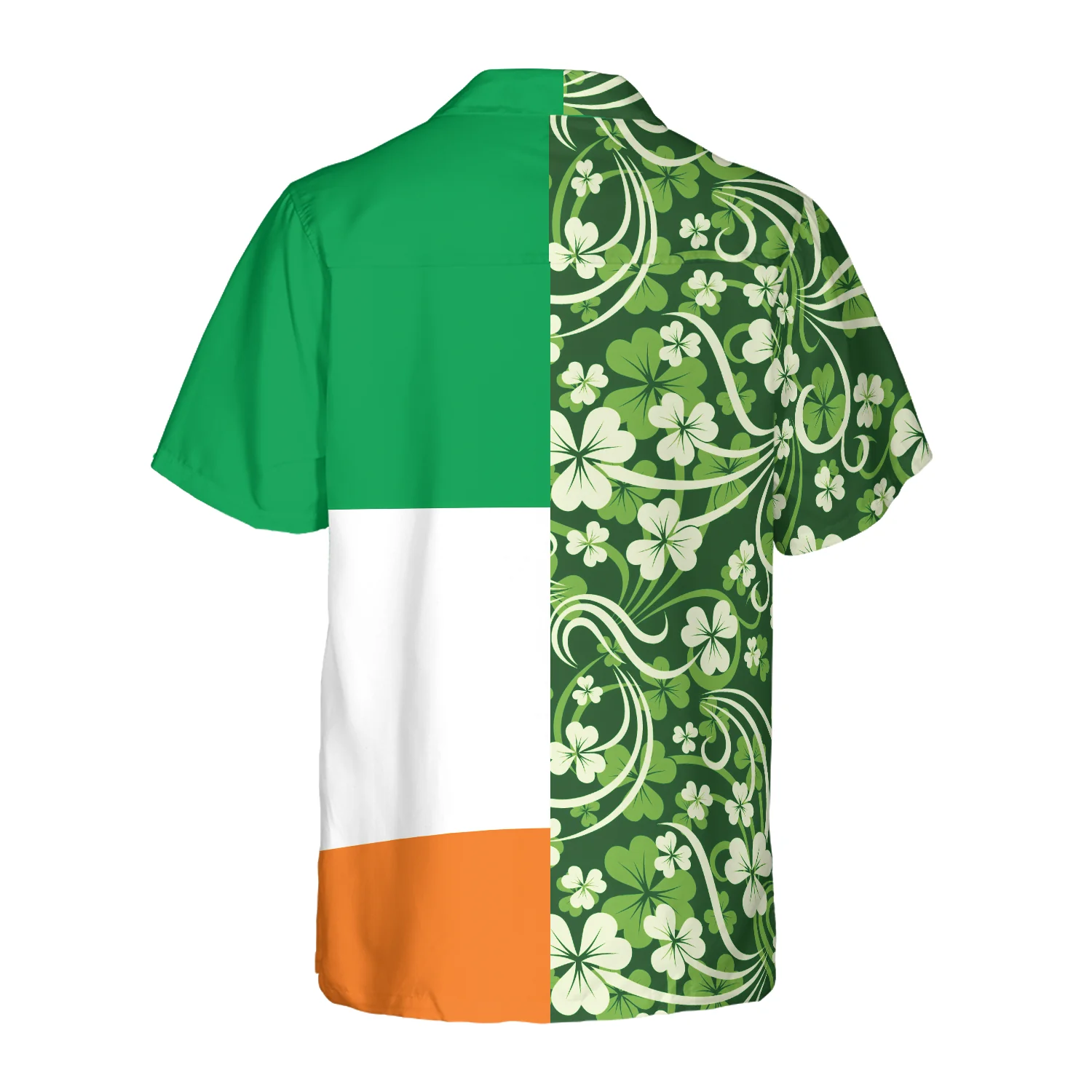 Shamrock With Flag Saint Patricks Day Irish Ireland Hawaiian Shirt Aloha Shirt For Men and Women